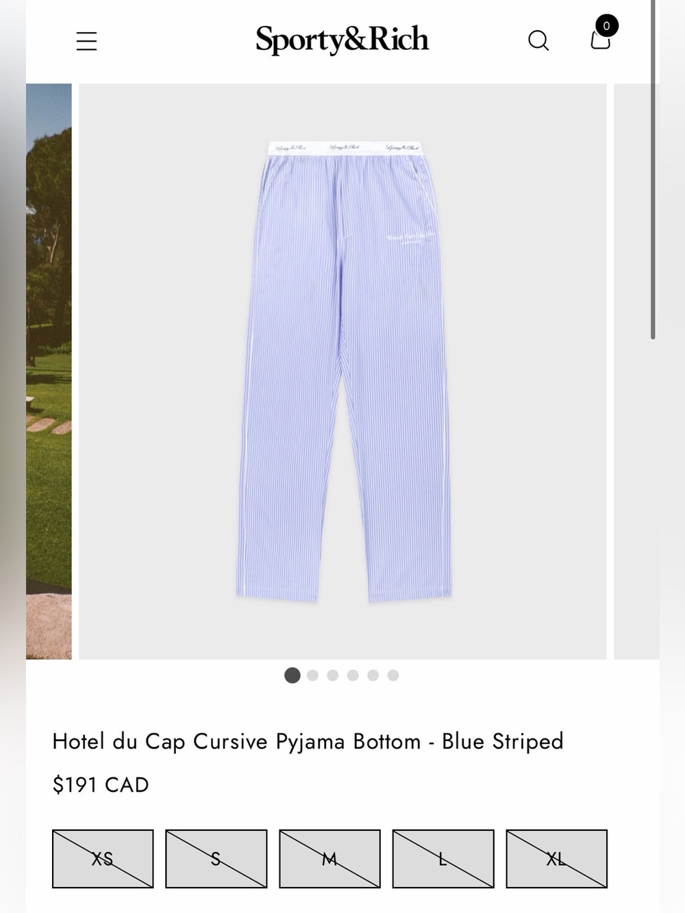 Sporty & Rich Blue and White Pinstripe Straight Leg Pants